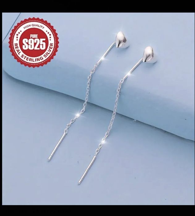 Сережки-протяжки зі срібла 925 проби