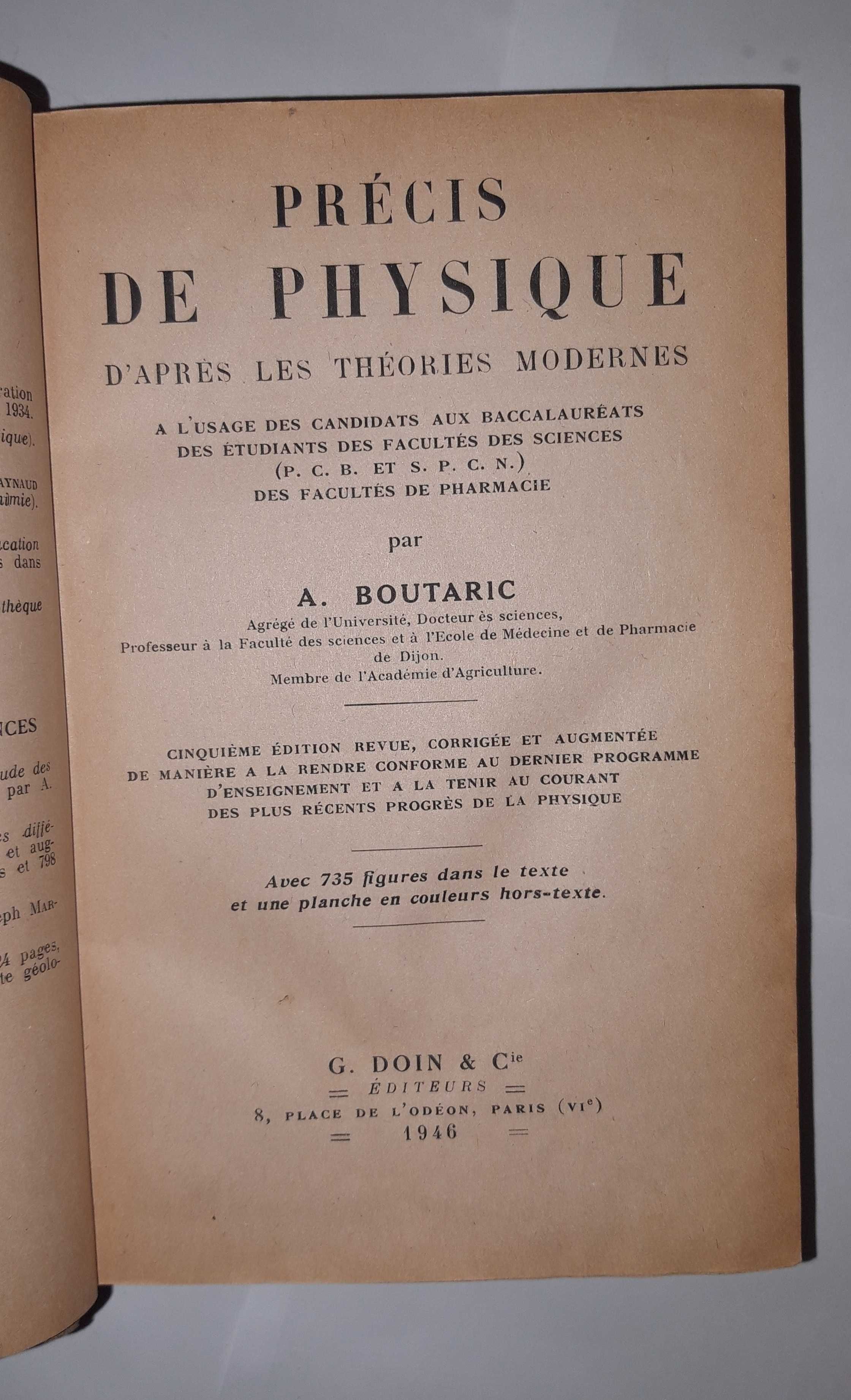 Livro -Ref:PVI - A. Boutaric - Précis de Physique