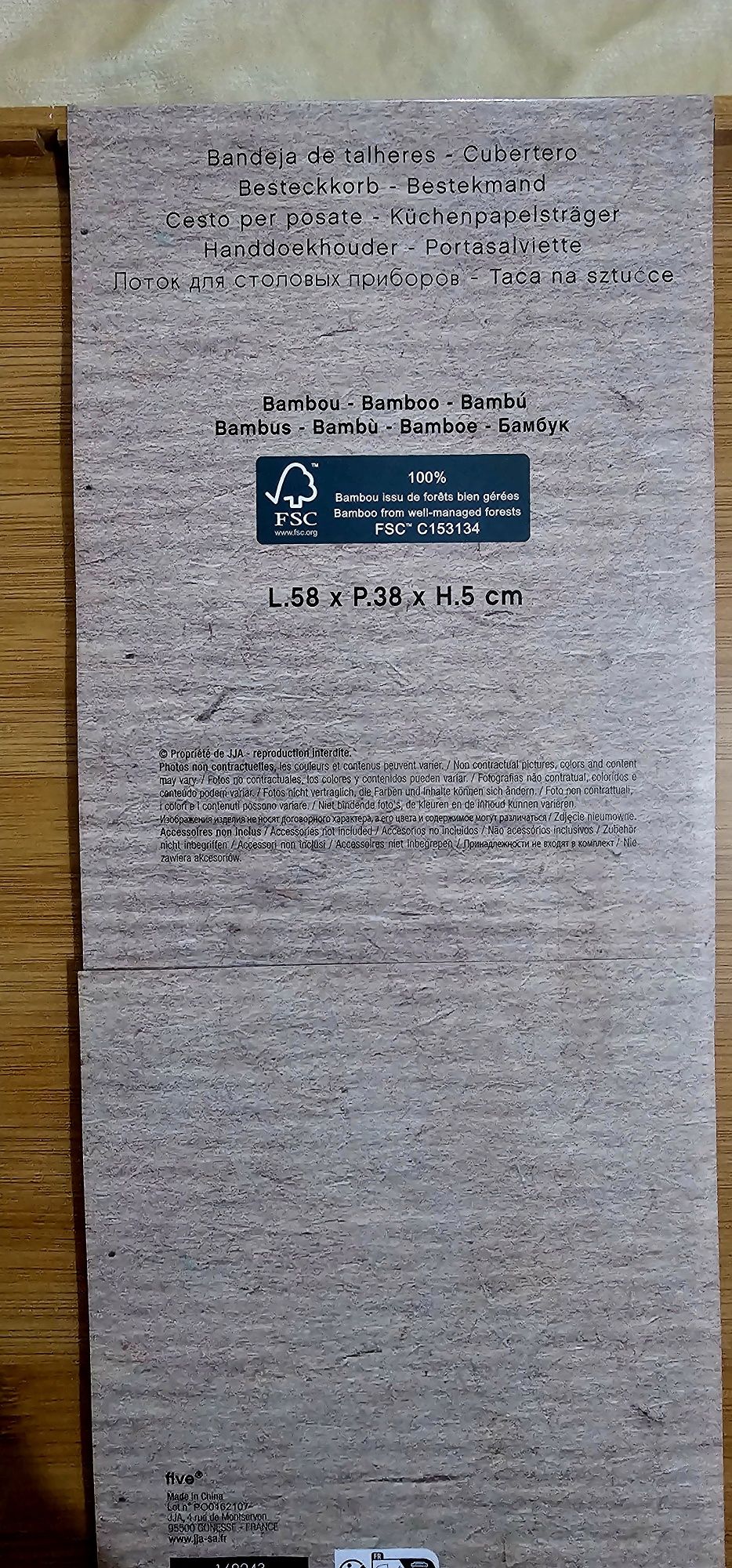 Tabuleiros organizadores talheres Bambu XXL 5five NOVOS!