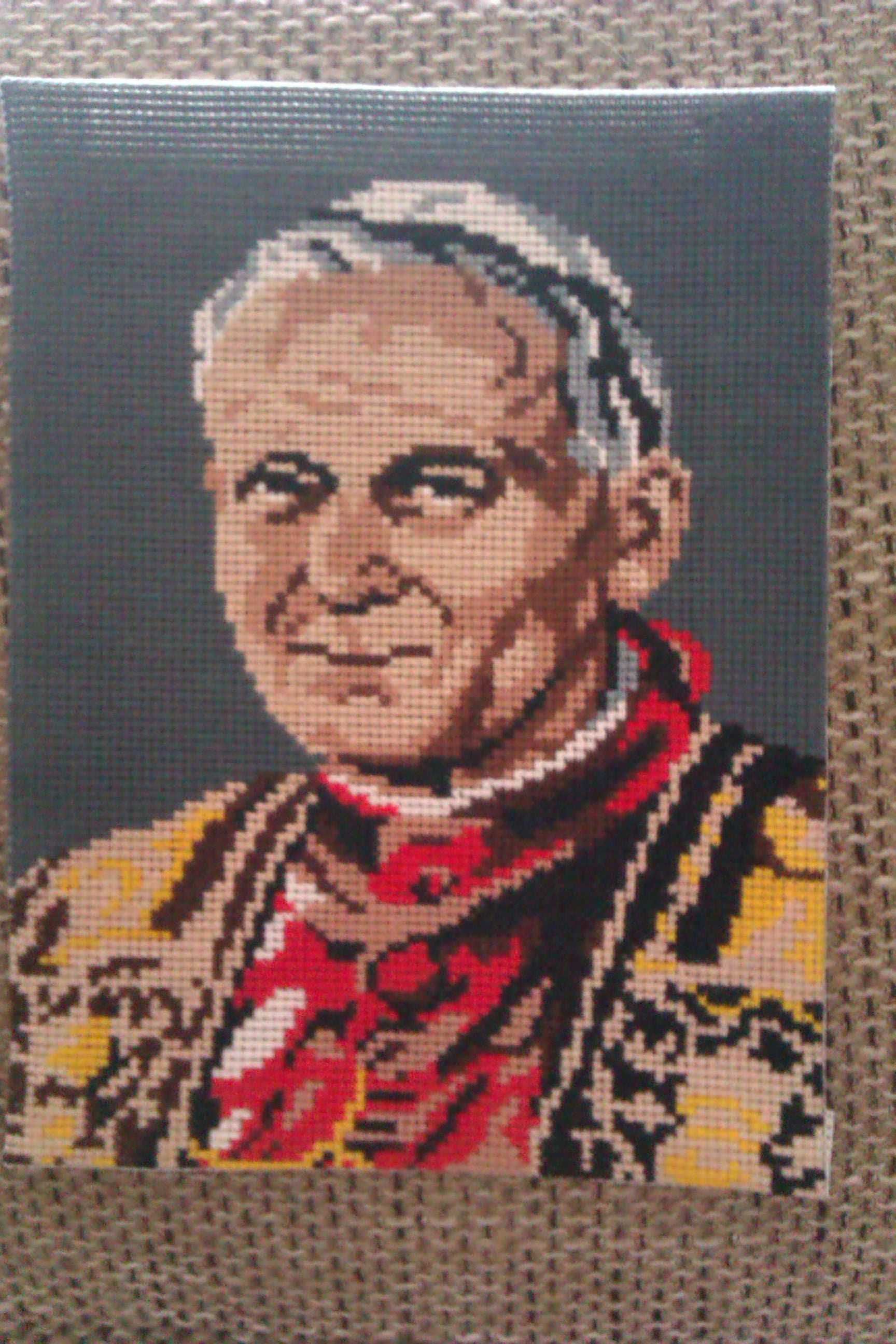 Obraz Jan Paweł II papież - haft krzyżykowy 18 x 24 cm