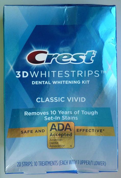 Paski wybielające CREST 3D CLASSIC VIVID 10 pasków z USA