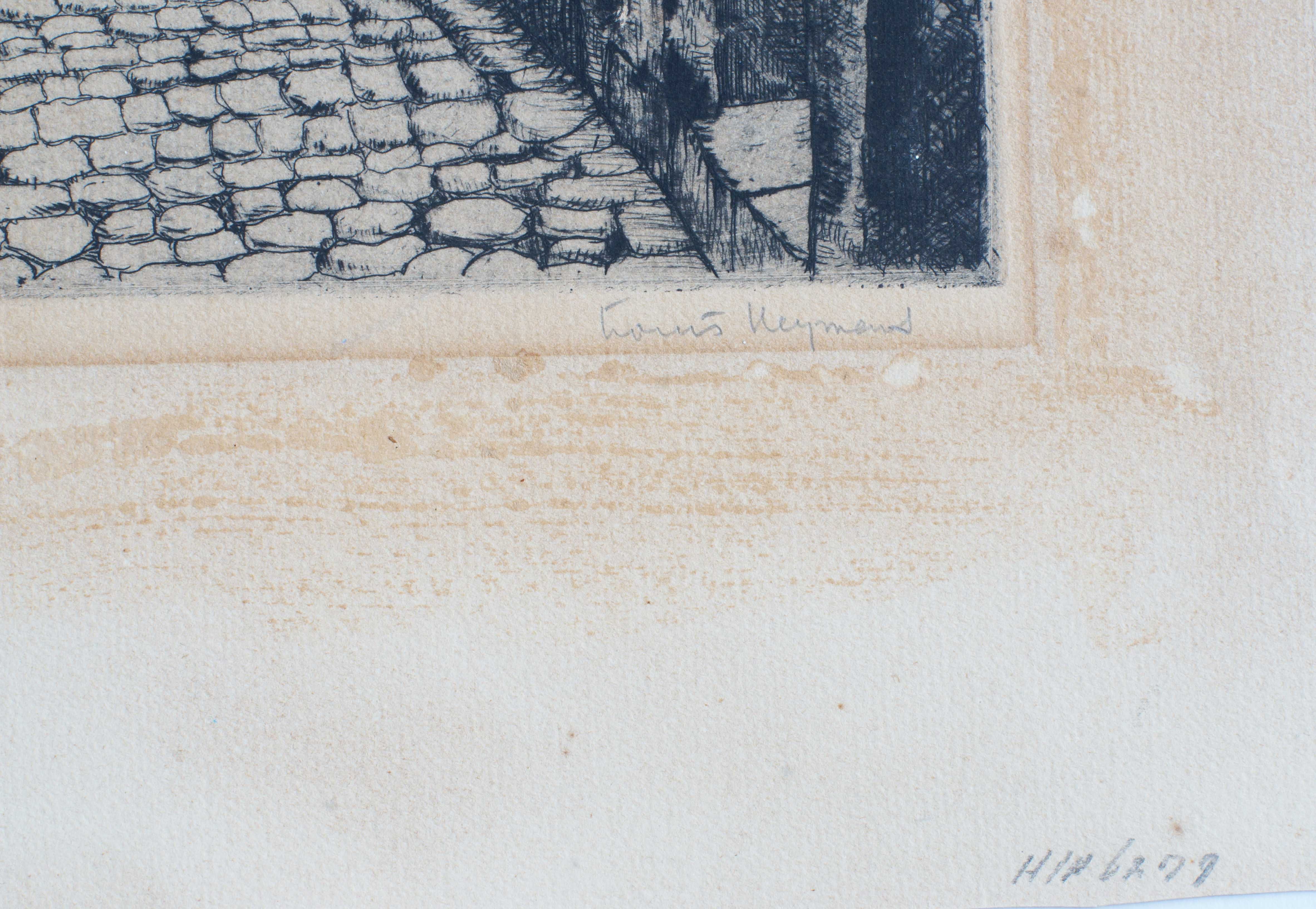 Grafika - akwaforta sygnowana Louis Heijmans, mistrz holenderski