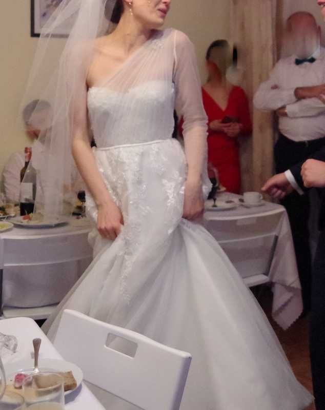 Suknia ślubna r. M/38 złamana biel Anna Sposa