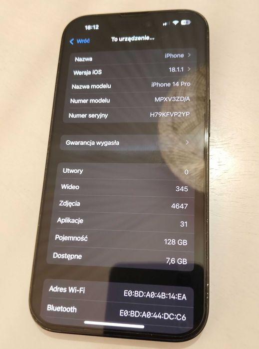 iPhone 14 Pro 128GB czarny + etui do ładowania indukcyjnego