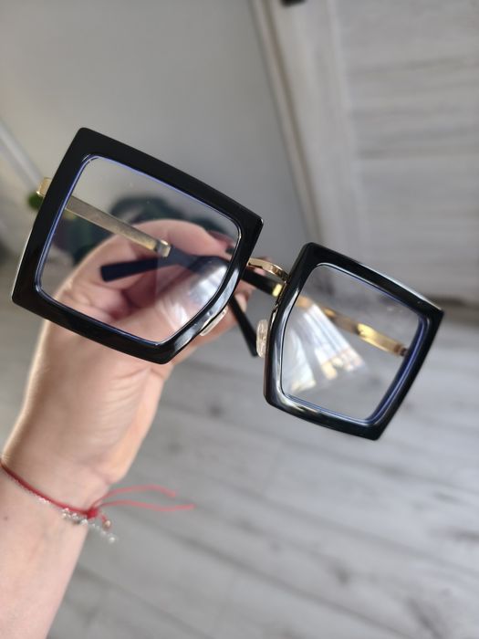 Nowe Duże Kwadratowe Okulary Dekoracyjne Retro Design Unisex