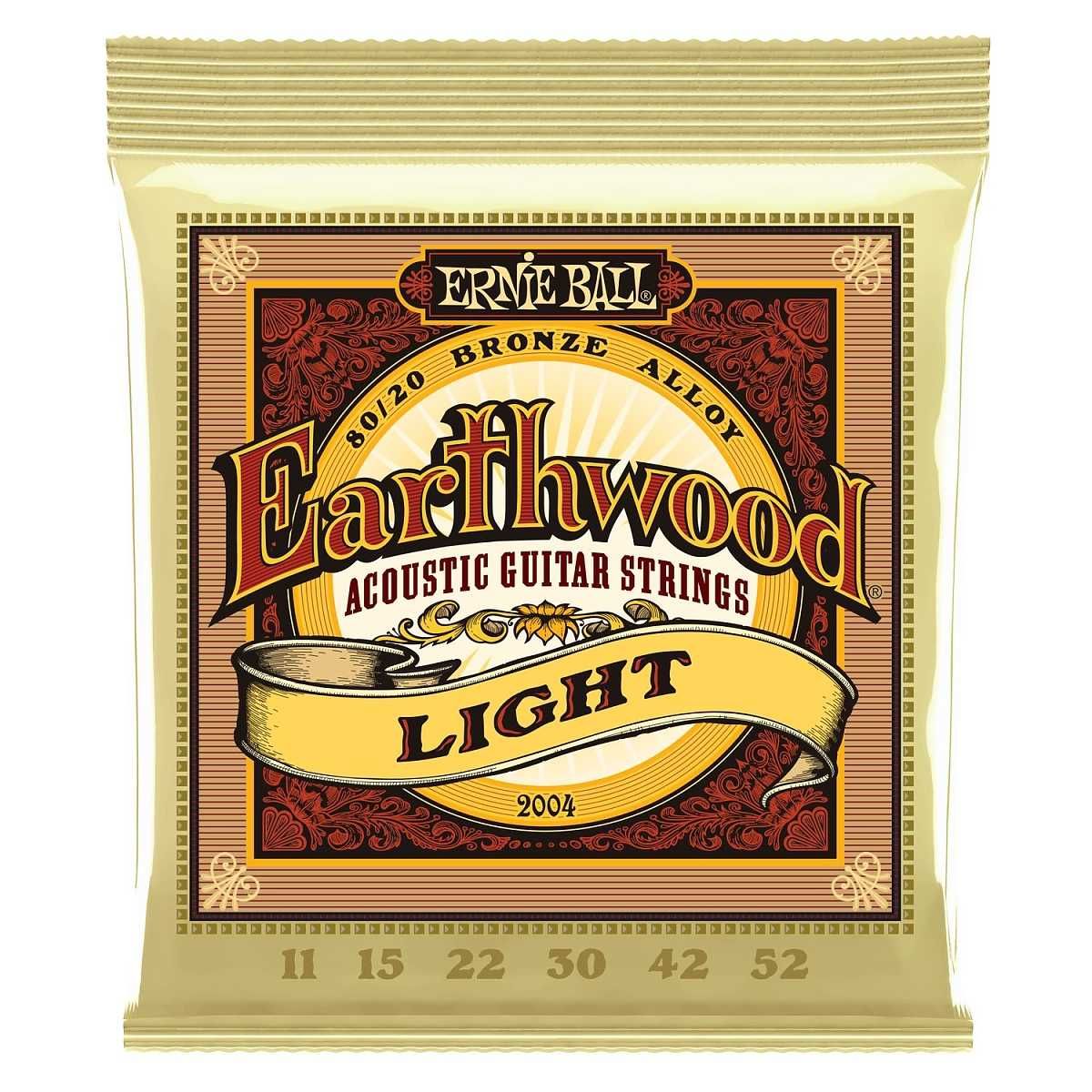 Ernie Ball 2004 Earthwood Light struny do gitary akustycznej 11-52