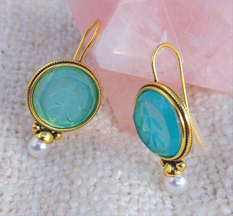 Brincos aço inoxidável dourado com peças