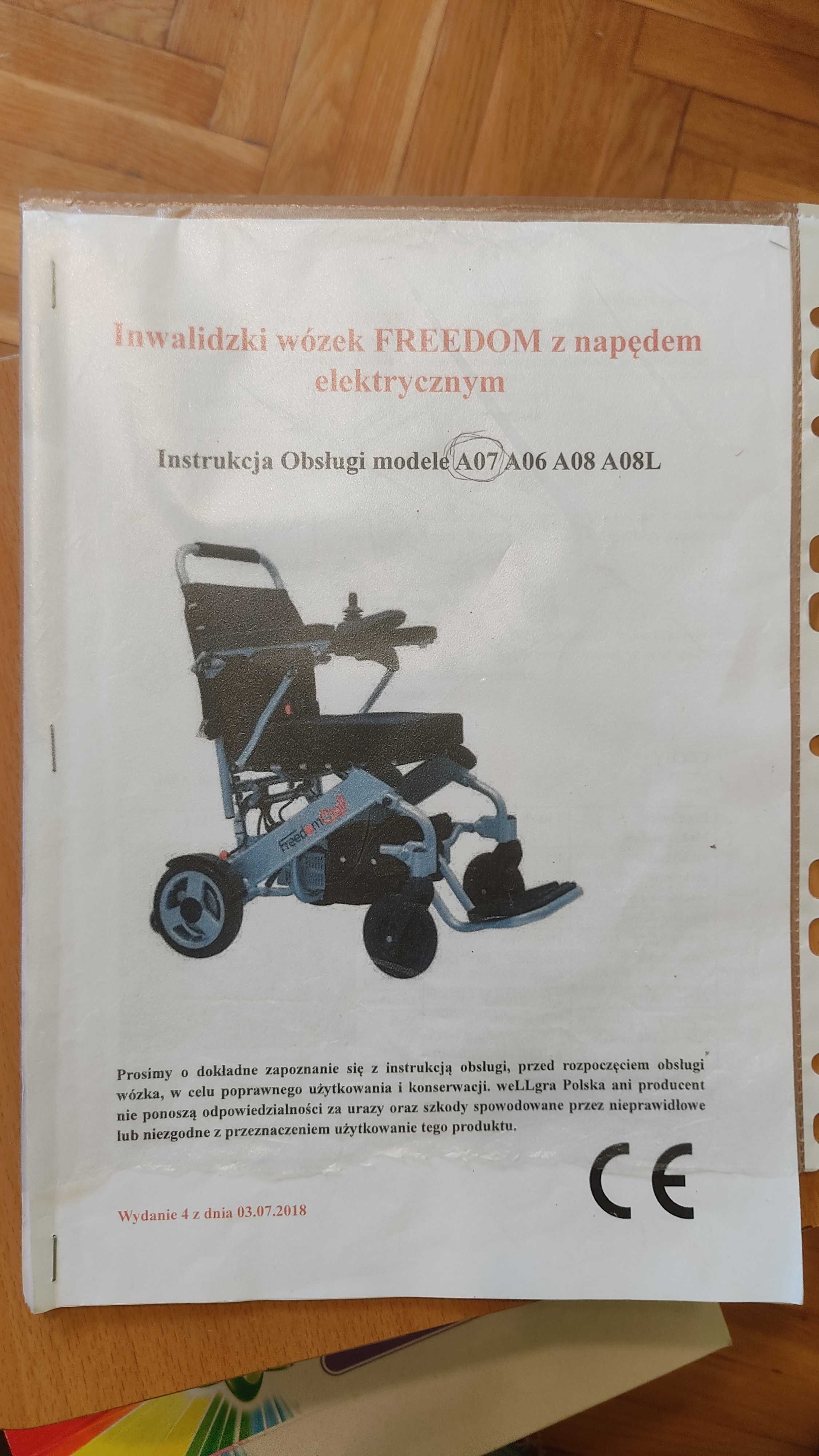 Inwalidzki wózek elektryczny FREEDOM CHAIR, model A07