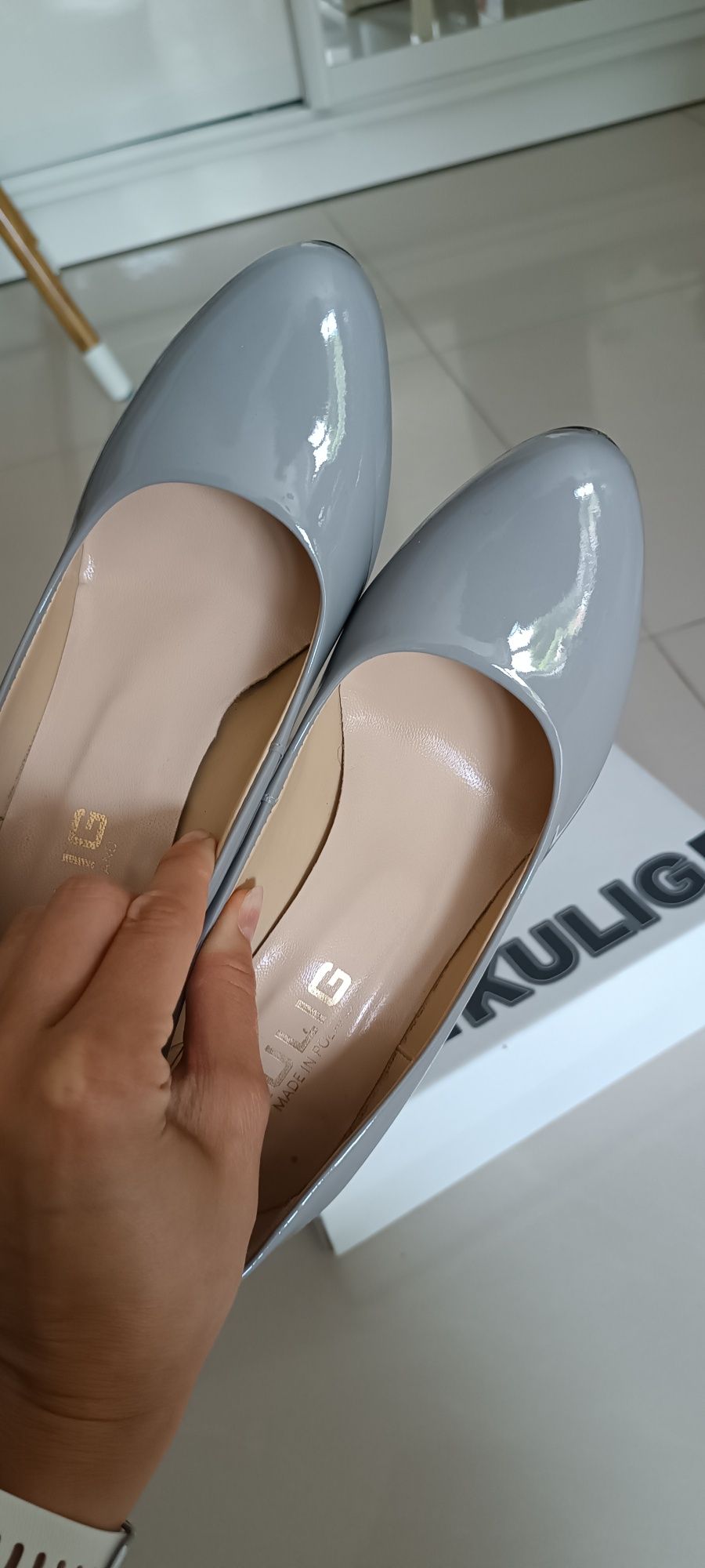 Buty czółenka popiel 37 kulig