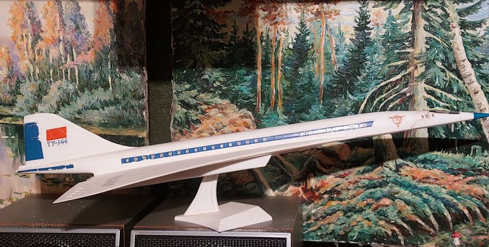 Модель самолета ТУ-144. Пластик.