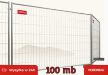 Zestaw ogrodzeń budowlanych 100 mb 29x panel + 30x stopa + 56x złączka