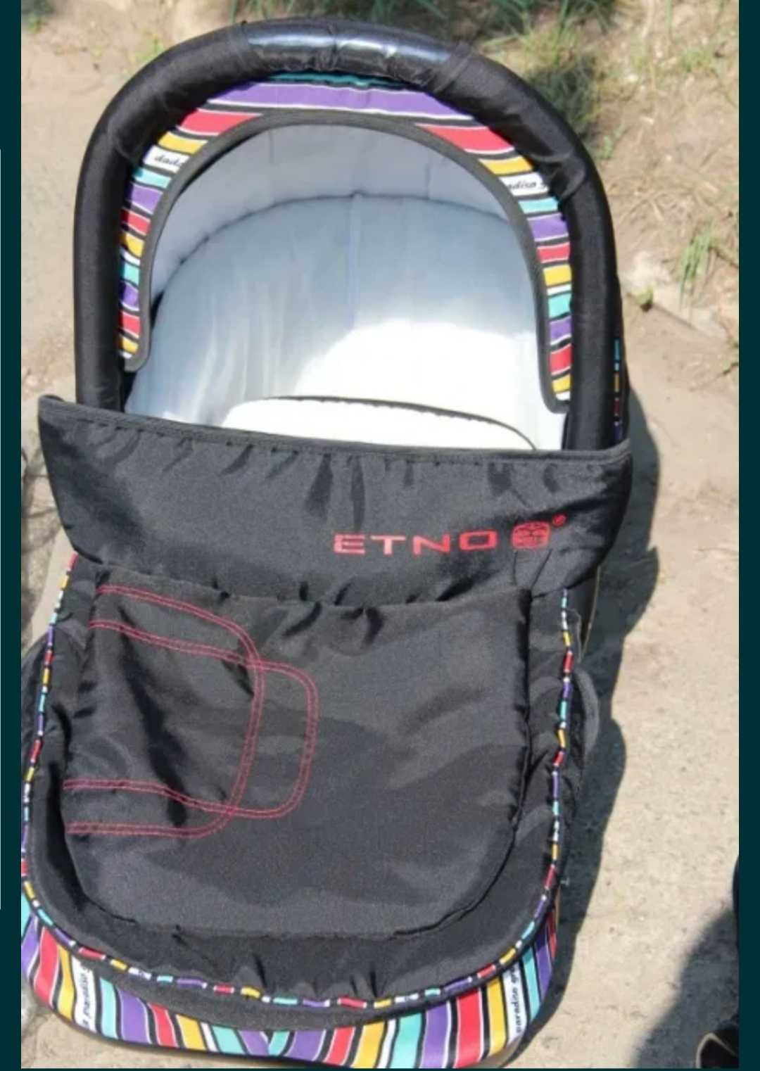Детская коляска 2 в 1 DPG Etno Paski, цвет черный