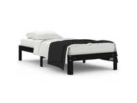 Estrutura de cama solteiro 90x190 cm madeira maciça preto - vidaXL