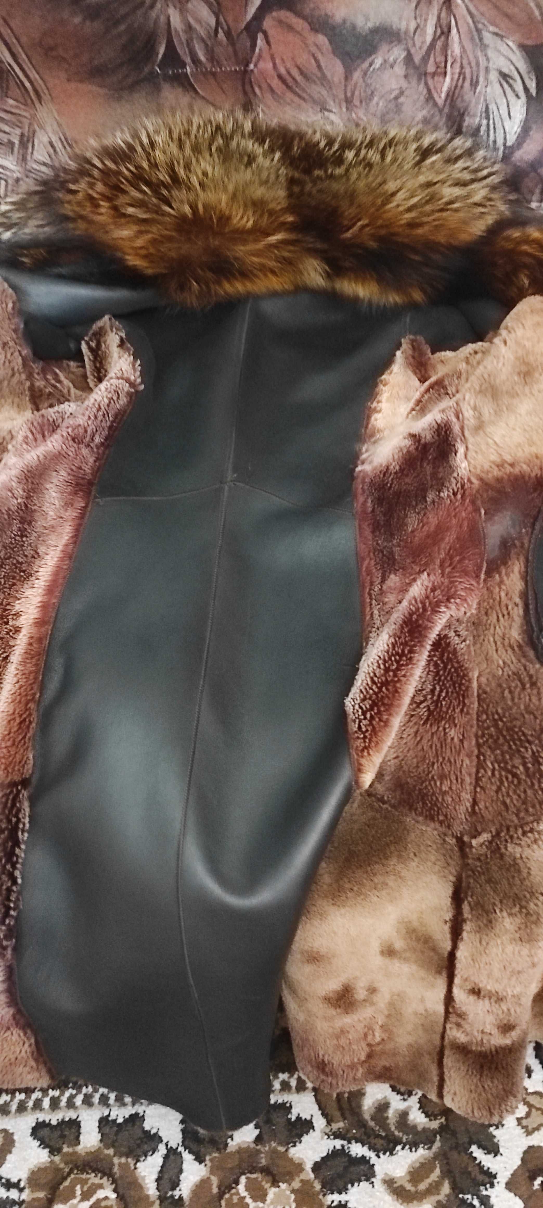 Женское пальто (дубленка)рост 155см-165см