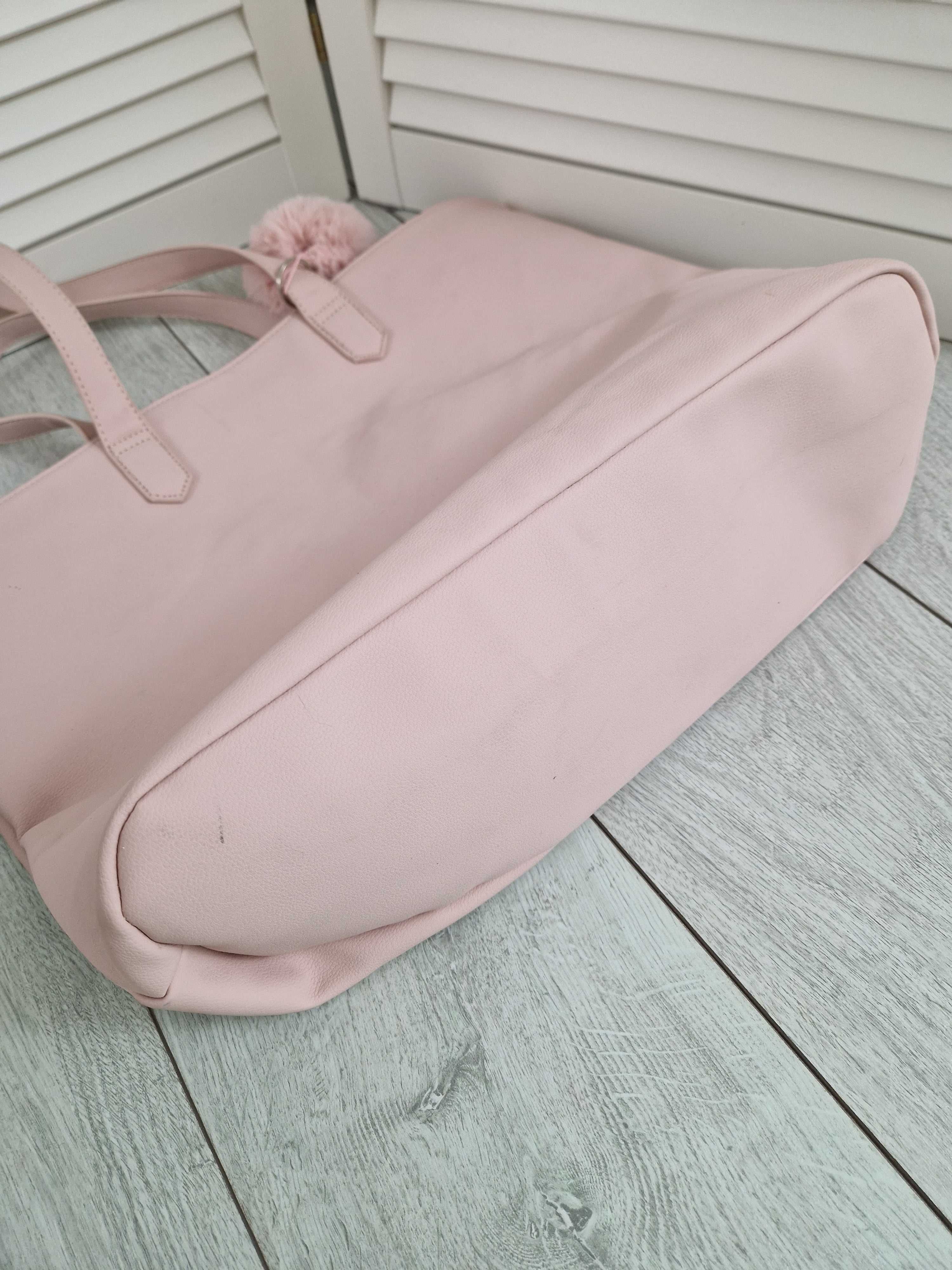 Sinsay pudrowa torebka shopper torba