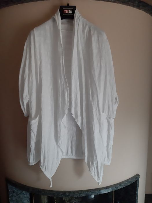Narzutka biała włoska lato cienka oversize Italy koszula damska tkmaxx