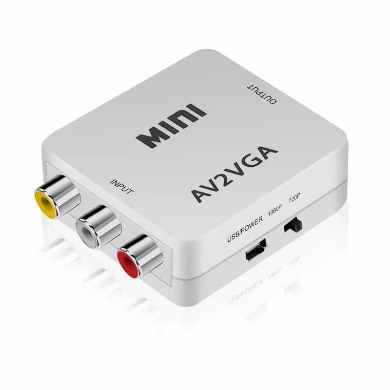 Переходник-конвертер AV2VGA (AV RCA к VGA) активный