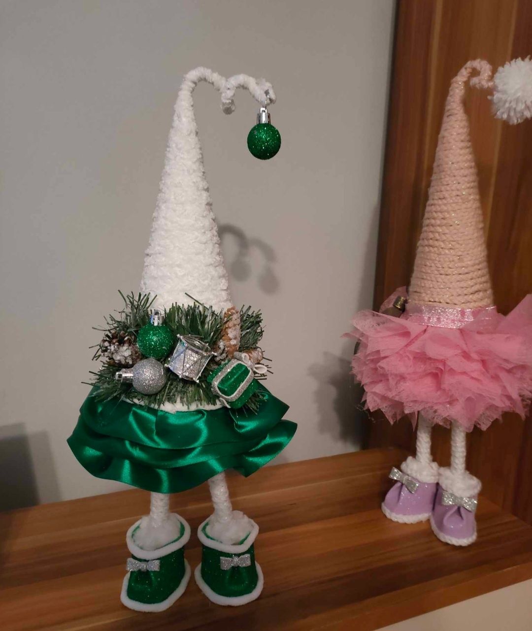 Skrzaty świąteczne w bucikach, handmade rękodzieło