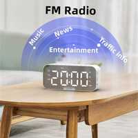 Zegar Led Biały Nowy Głośnik Bluetooth Radio FM