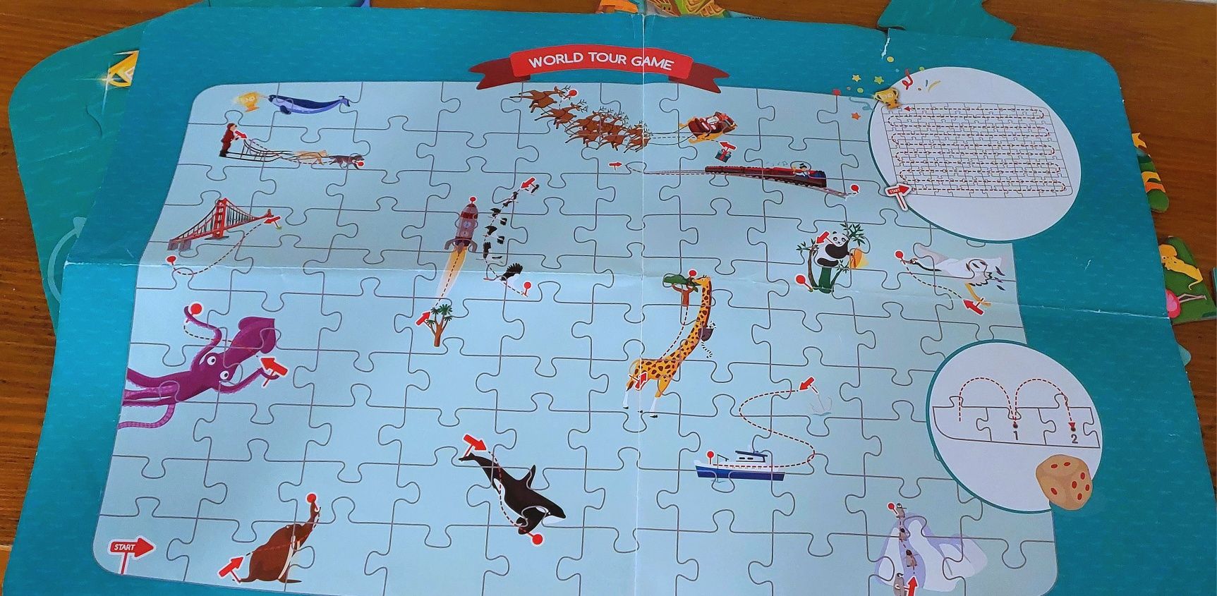 Hape duże puzzle gra 2w1 układanka mapa dookoła świata