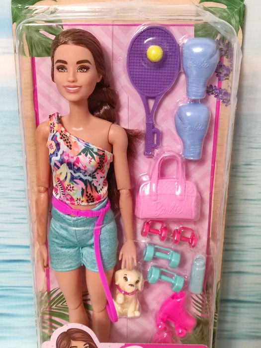 Lalka Barbie z akcesoriami sportowymi i pieskiem