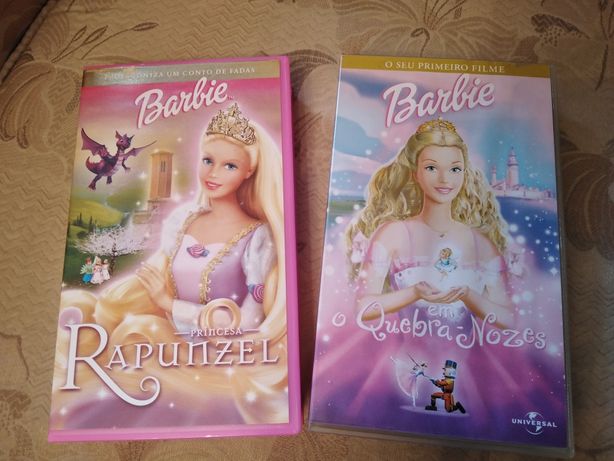 2 Cassetes da Barbie. Barbie Rapunzel e Barbie em O Quebra Nozes.