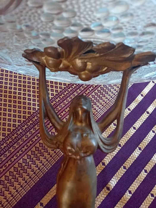 Patera kobieta mosiądz secesja znaki zodiaku PLEWKIEWICZ WARSZAWA !