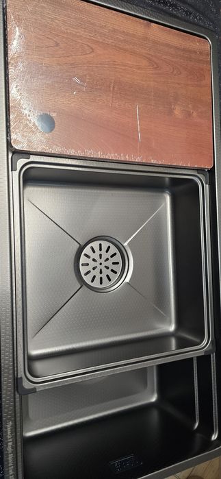 Zlew z nierdzewki 861x445x200 zlewozmywak czarny carbon