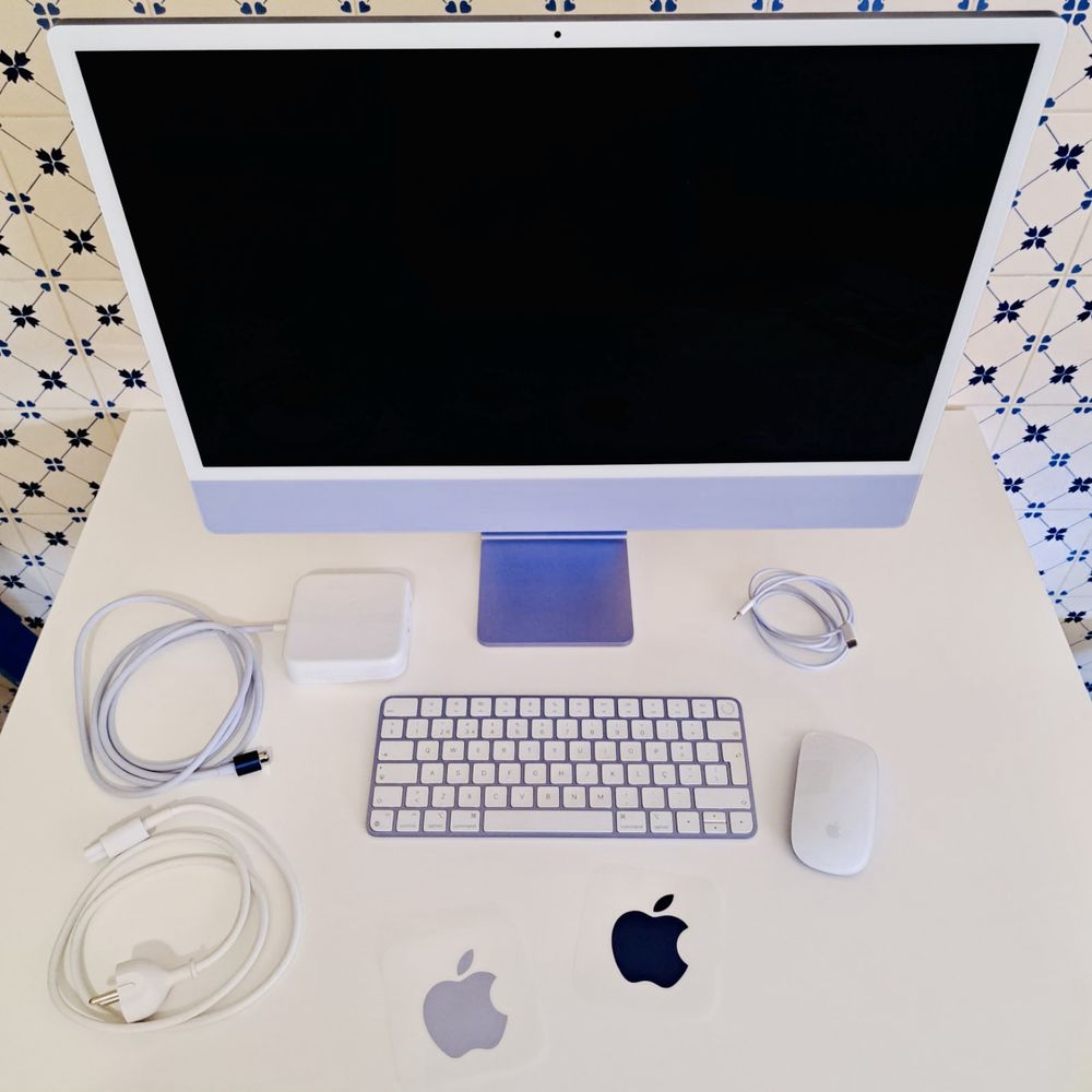 iMac 24" Purple/Roxo (M1) c/ Ethernet Adapter