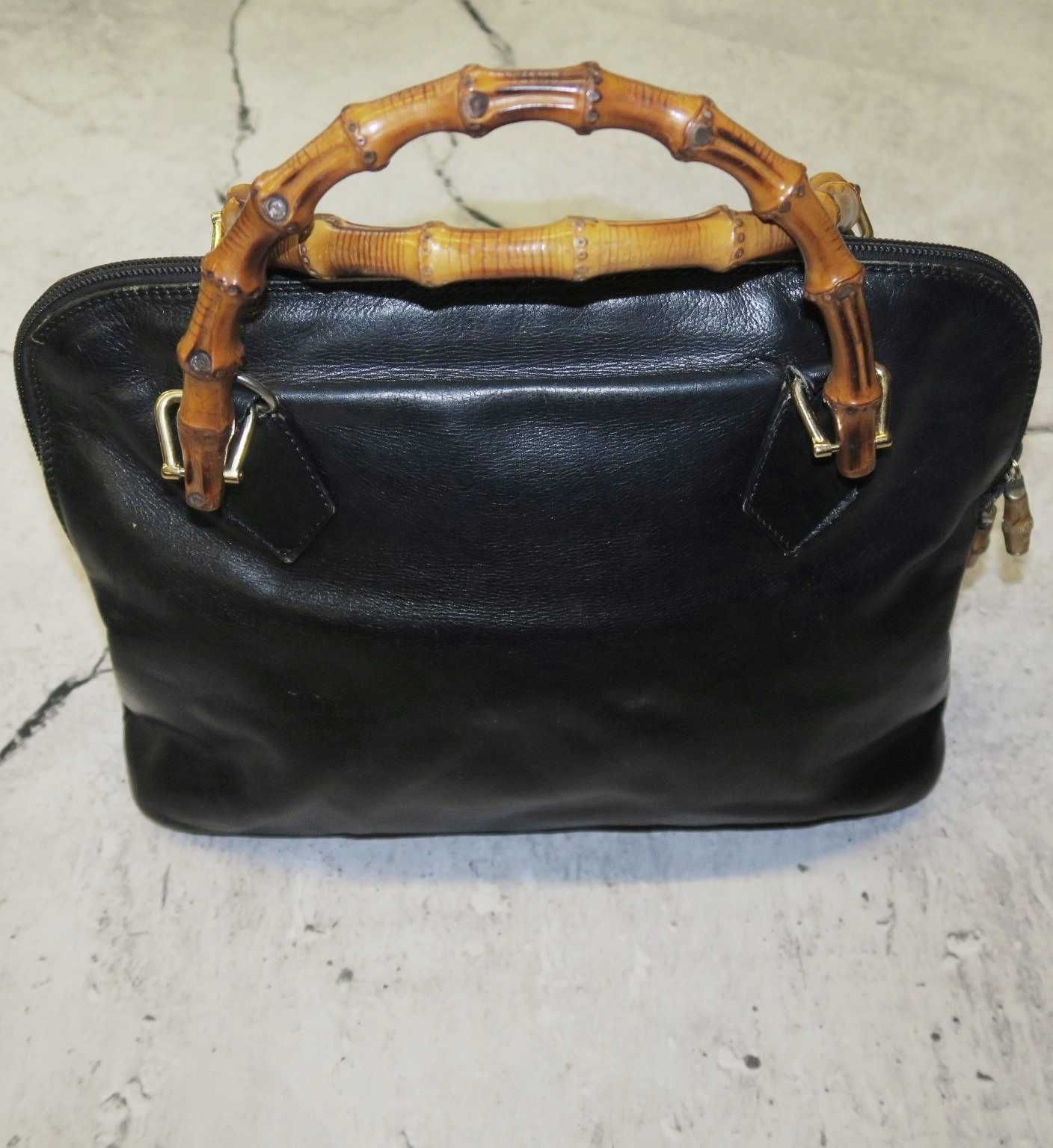 Gucci torebka do ręki z bambusową rączką