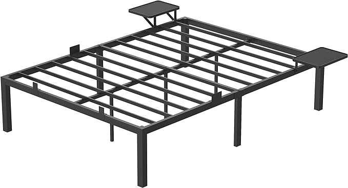 VASAGLE Rama łóżka podwójnego, metalowa , 190 x 140 cm, łatwy montaż,