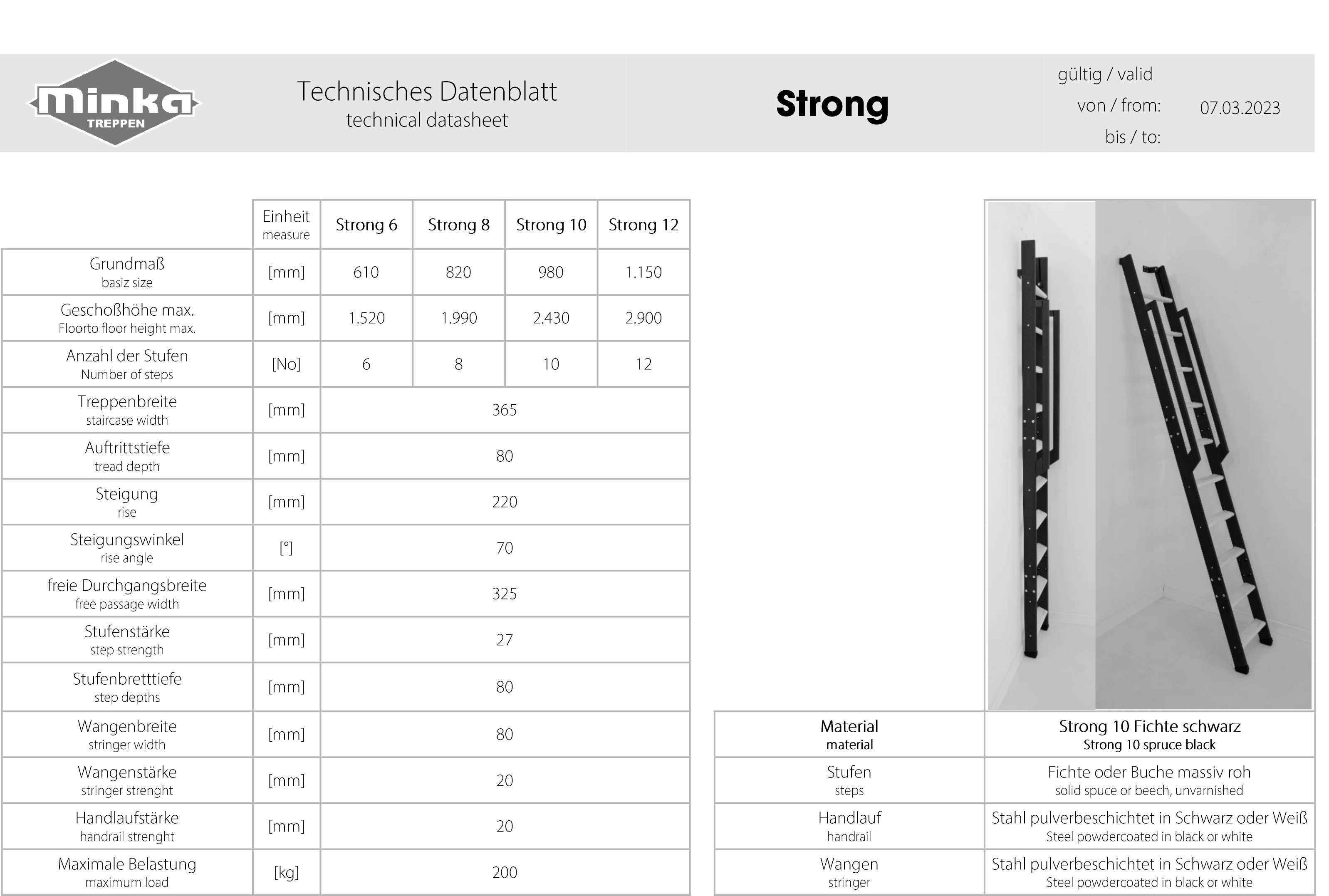 PROMOCJA!Wygodna drabinka na antresolę, Minka Strong 152 cm