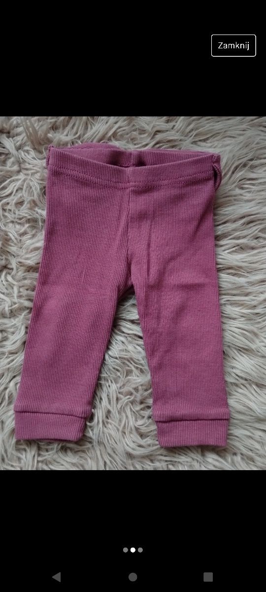 Legginsy prążkowane z kokardą 68 cm