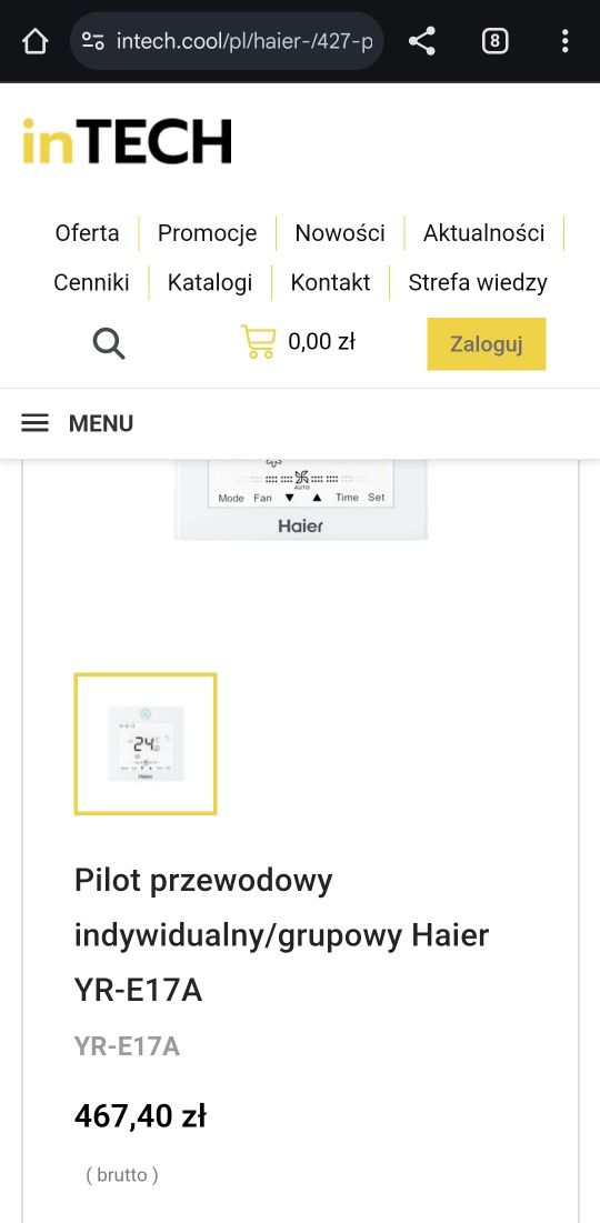 Pilot sterownik klimatyzacji Haier YR-E17A