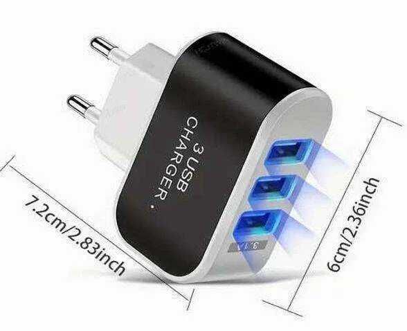 3 x ŁADOWARKA USB 3A Szybka Przenośna ŁADOWARKA Podróżna WTYCZKA