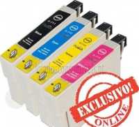 Conjunto 4 Tinteiros Epson Compatíveis T0715 / T085