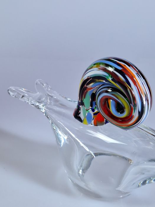 Zestaw szklany wazon I ślimaczek