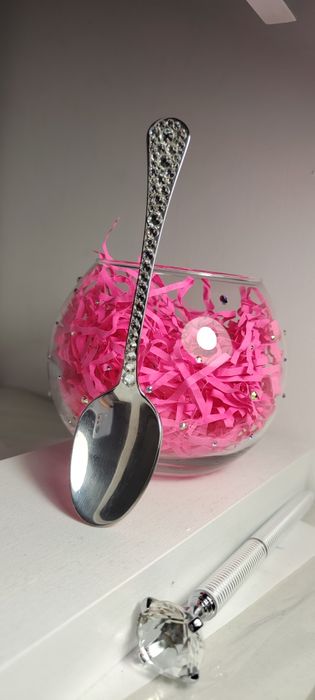 Чашки,ложки,блокнот инкрустация стразами