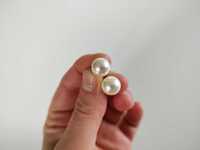 Kolczyki sztyfty sztuczne perły perełki kulki ok. 8 mm