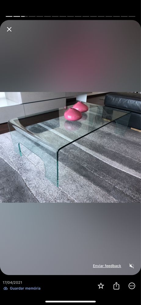 Mesa de vidro sala de estar