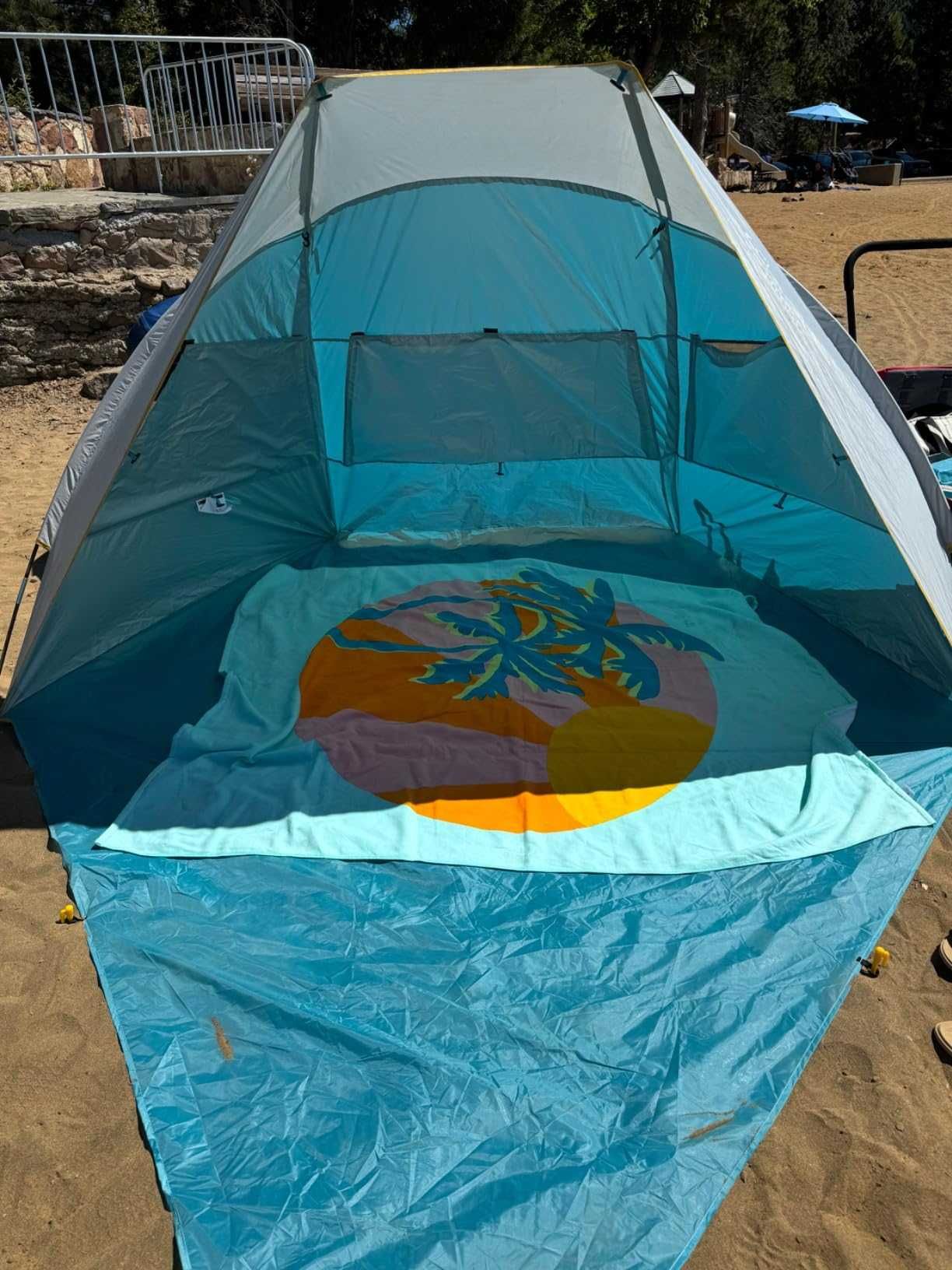 Namiot plażowy 3-os. Wolfwise UV 50+ z podłogą i pokrowcem/ parasol