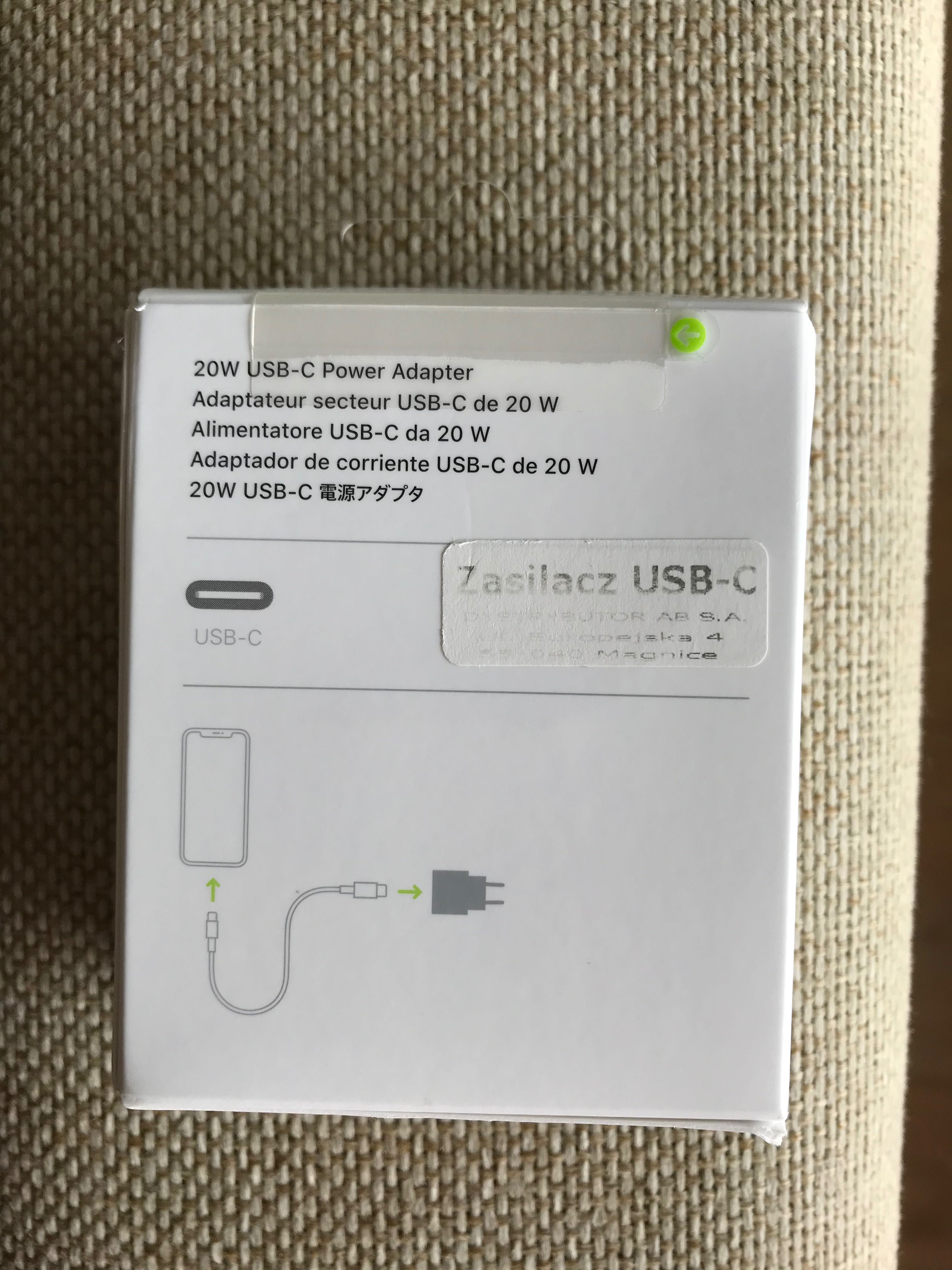 Oryginalna NOWA ładowarka Apple 20W USB-C (MHJE3ZM/A)