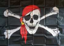 Piracka flaga jolly roger duża piraci rekonstrukcja 90x150cm