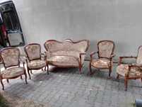 Solidna kanapa  2 osobowa+4 folele super stan komplet
