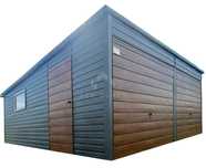 Garaż Blaszany 6X6M 2X Brama Uchylna Drzwi Okno Antracyt Dach Nb285