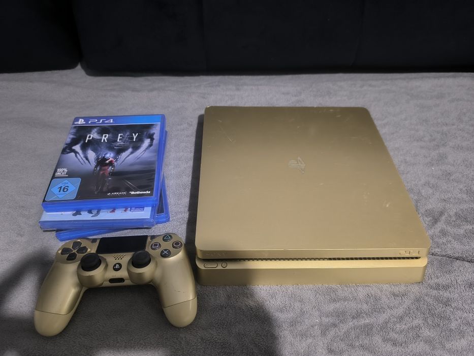 PlayStation Ps4 Slim Gold Złota 500gb 3 gry nfs
