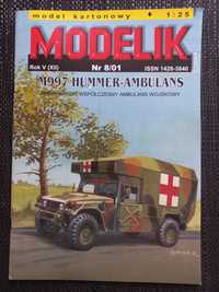 Model Kartonowy Modelik 8/2001 M997 Hummer-Ambulans