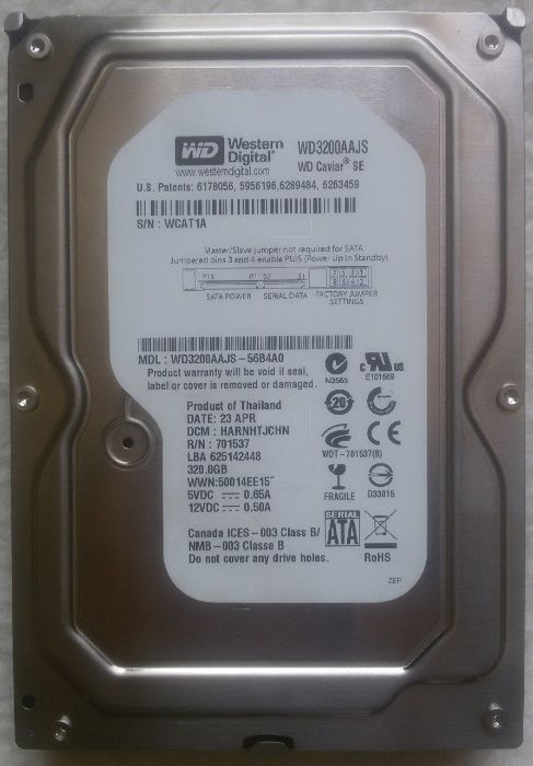 Disco Western Digital 320 Gb 3.5" SATA