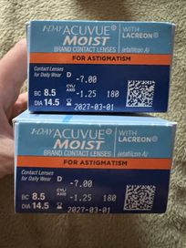 1 day Acuvue Moist for Astigmatism -30 sztuk moc -7,0 cyl -1,25 os 180