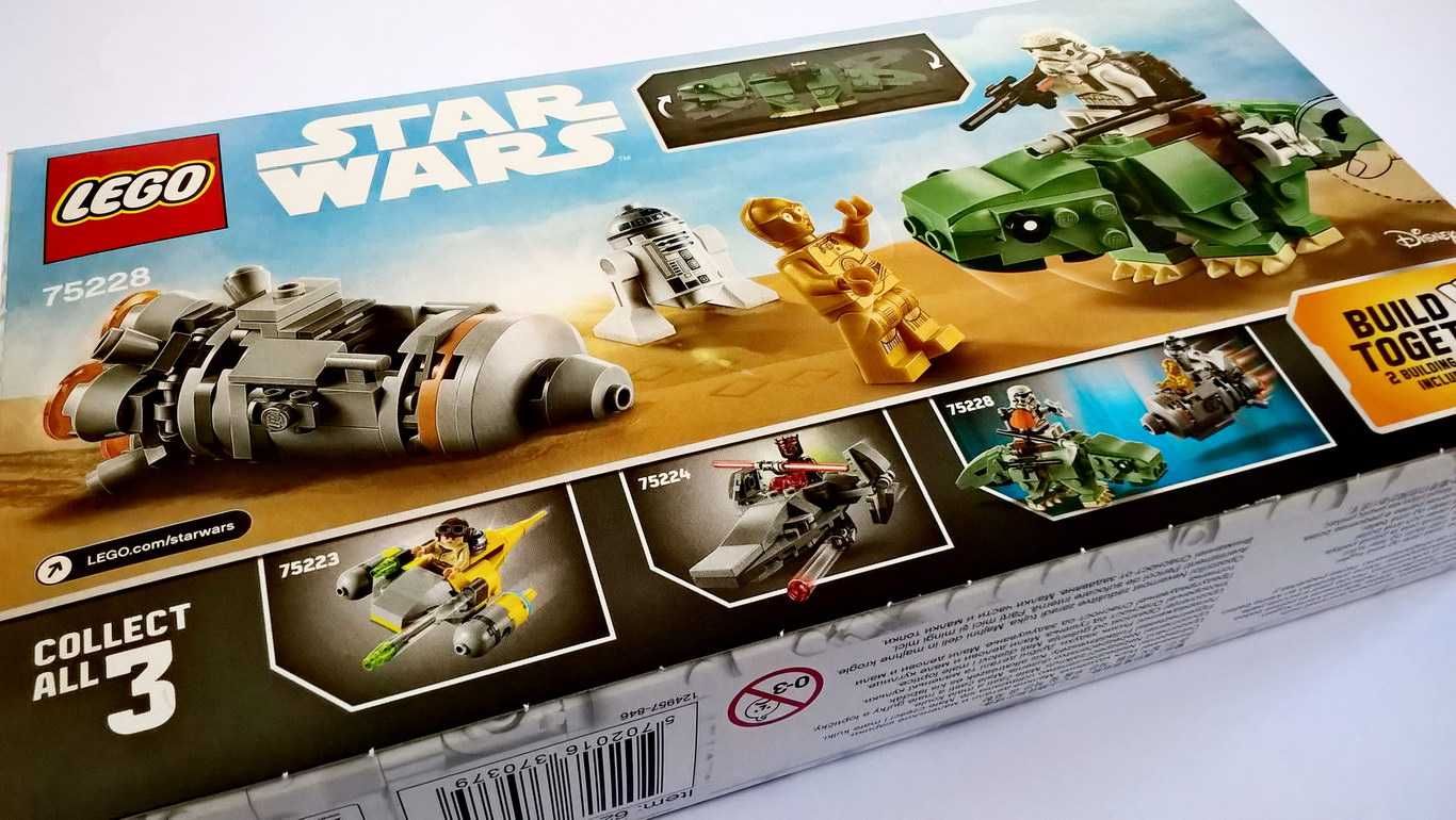 Lego Star Wars 75228 EscapePod vs Dewback Microfighters Series6 selado